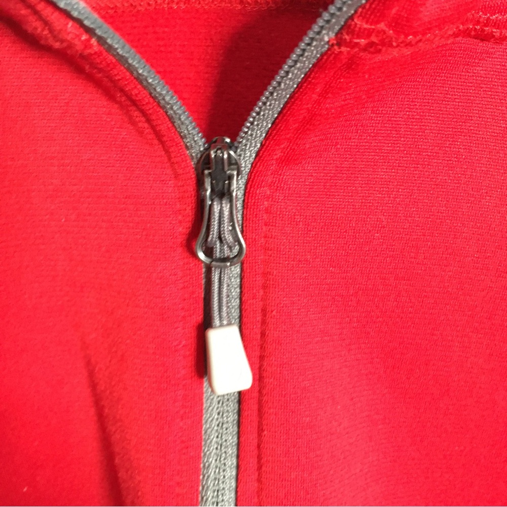 The Northface Half Zip Red Gray Pull Over Jacket … - image 4